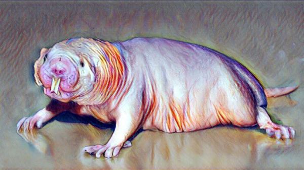 How does the lack of hair in naked mole-rats enhance their sensory perception and survival underground?
